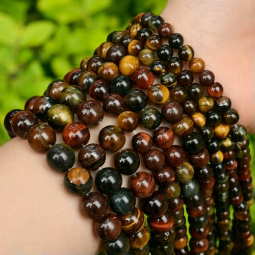 Natursteinperlen Tigerauge Türkis Turmalin Amazonit Rosenquarz Achat Perlen zur Schmuckherstellung DIY Armband 6 8 10 mm-Tigerauge_a-8 mm ca. 45 Stück Natursteinperlen Tigerauge Türkis Turmalin Amazonit Rosenquarz Achat Perlen zur Schmuckherstellung DIY Armband 6 8 10 mm-Tigerauge_a-8 mm ca. 45 Stück von HDJSDB