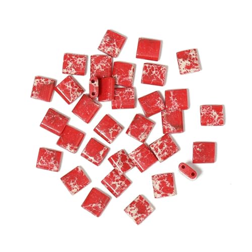 Natursteinperlen mit zwei Löchern, Doppellöcher, Tigerauge, Sediment, Jaspis, rechteckige Perlen für Handarbeiten, DIY, Böhmen, Armband, Schmuck, rotes Sediment, 5 x 2,5 x 2,5 mm, 40 Stück Natursteinperlen mit zwei Löchern, Doppellöcher, Tigerauge, Sediment, Jaspis, rechteckige Perlen für Handarbeiten, DIY, Böhmen, Armband, Schmuck, rotes Sediment, 5 x 2,5 x 2,5 mm, 40 Stück von HDJSDB