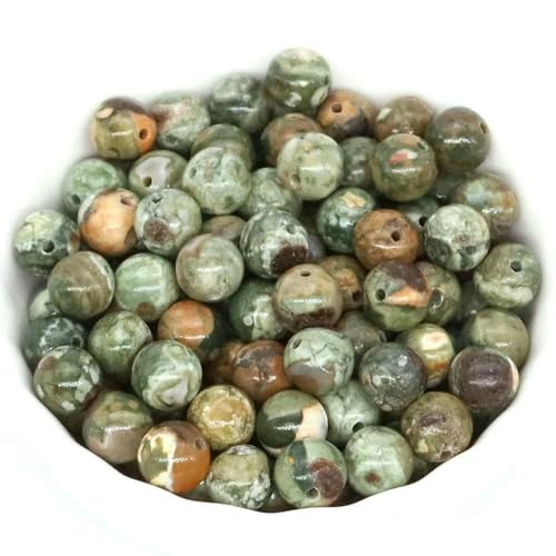 Natursteinperlen zur Schmuckherstellung, Tigerauge, Amethyst, Reiki-Quarz, Heilkristall, lose Abstandshalter, Charms, DIY-Armband, Halskette – Grüner Regenwald – 10 mm – 35 Stück Natursteinperlen zur Schmuckherstellung, Tigerauge, Amethyst, Reiki-Quarz, Heilkristall, lose Abstandshalter, Charms, DIY-Armband, Halskette – Grüner Regenwald – 10 mm – 35 Stück von HDJSDB