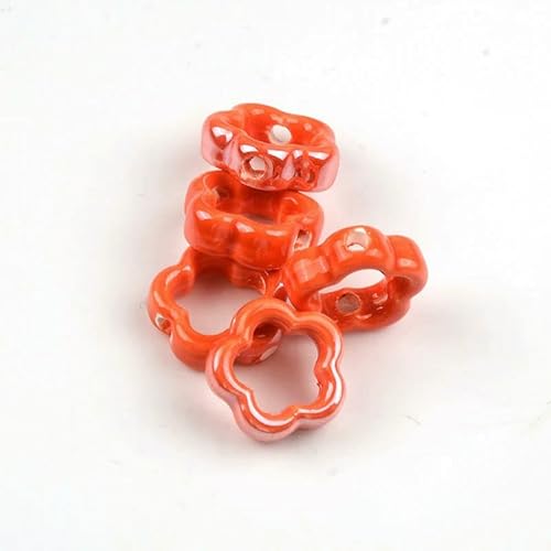 Neue 15 mm hohle fünfblättrige Blume, mehrfarbige Keramikperlen zur Schmuckherstellung, handgefertigtes Porzellanperlenarmband, Anhänger-TC181-01-5 Stück Neue 15 mm hohle fünfblättrige Blume, mehrfarbige Keramikperlen zur Schmuckherstellung, handgefertigtes Porzellanperlenarmband, Anhänger-TC181-01-5 Stück von HDJSDB