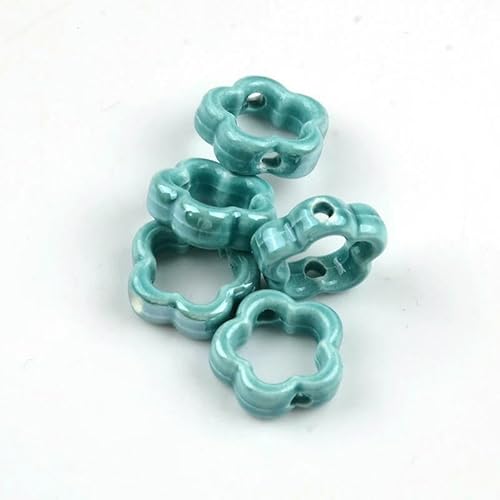 Neue 15 mm hohle fünfblättrige Blume, mehrfarbige Keramikperlen zur Schmuckherstellung, handgefertigtes Porzellanperlenarmband, Anhänger-TC181-03-5 Stück Neue 15 mm hohle fünfblättrige Blume, mehrfarbige Keramikperlen zur Schmuckherstellung, handgefertigtes Porzellanperlenarmband, Anhänger-TC181-03-5 Stück von HDJSDB