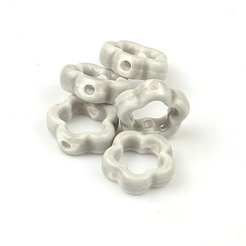 Neue 15 mm hohle fünfblättrige Blume, mehrfarbige Keramikperlen zur Schmuckherstellung, handgefertigtes Porzellanperlenarmband, Anhänger-TC181-29-10 Stück von HDJSDB