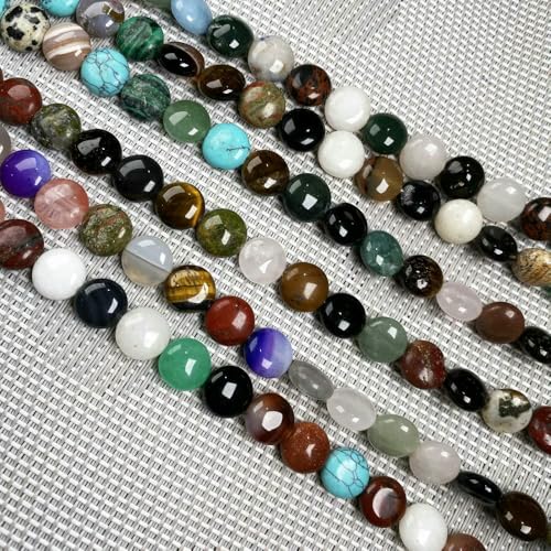 Neue 40-teilige natürliche Achatperlen, flache, runde Natursteinperlen zur Herstellung von DIY-Schmuck und Halskettenzubehör, Größe 10 x 10 x 5 mm, Achat in verschiedenen Farben, 10 x 10 x 5 mm Neue 40-teilige natürliche Achatperlen, flache, runde Natursteinperlen zur Herstellung von DIY-Schmuck und Halskettenzubehör, Größe 10 x 10 x 5 mm, Achat in verschiedenen Farben, 10 x 10 x 5 mm von HDJSDB