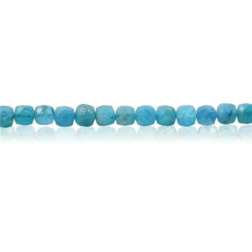 Opal, Rhodochrosit, Chrysokoll, Malachit, Turmalin, Naturstein, facettierte Würfelperlen, Größe 4,0 mm, zur Schmuckherstellung, DIY-Armband, Apatit, 4,0 mm von HDJSDB