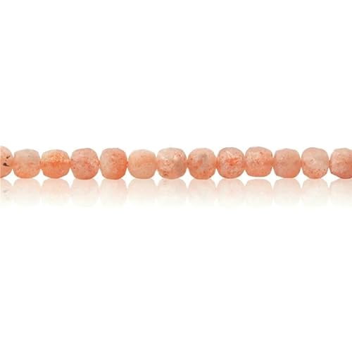 Opal, Rhodochrosit, Chrysokoll, Malachit, Turmalin, Naturstein, facettierte Würfelperlen, Größe 4,0 mm, zur Schmuckherstellung, DIY-Armband, Sonnenstein AAA, 4,0 mm von HDJSDB