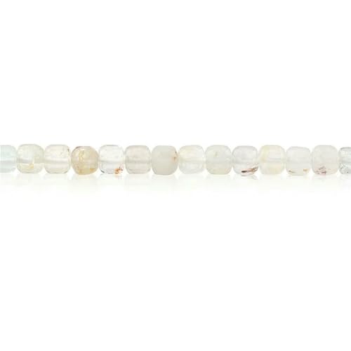 Opal, Rhodochrosit, Chrysokoll, Malachit, Turmalin, Naturstein, facettierte Würfelperlen, Größe 4,0 mm, zur Schmuckherstellung, DIY-Armband, Topas, 4,0 mm von HDJSDB