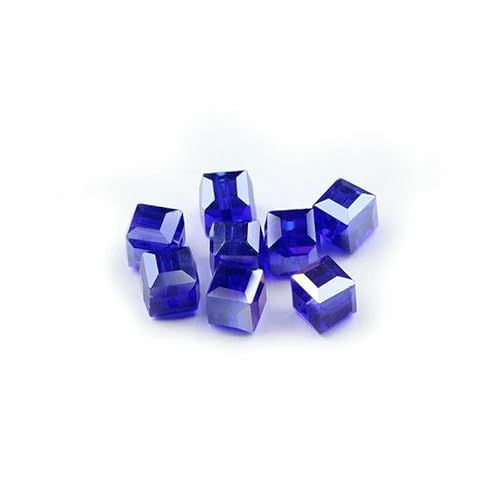 Quadratische Form, hochwertige österreichische Kristallperlen, Abstandshalter, 8 mm, 30 Stück, lose Perlen zur Schmuckherstellung, Armbandzubehör, DIY, Dunkelblau von HDJSDB