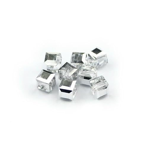Quadratische Form, hochwertige österreichische Kristallperlen, Abstandshalter, 8 mm, 30 Stück, lose Perlen zur Schmuckherstellung, Armbandzubehör, DIY, Halbsilber von HDJSDB