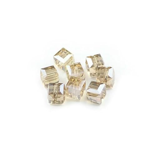 Quadratische Form, hochwertige österreichische Kristallperlen, Abstandshalter, 8 mm, 30 Stück, lose Perlen zur Schmuckherstellung, Armbandzubehör, DIY, Silber-Champagner Quadratische Form, hochwertige österreichische Kristallperlen, Abstandshalter, 8 mm, 30 Stück, lose Perlen zur Schmuckherstellung, Armbandzubehör, DIY, Silber-Champagner von HDJSDB