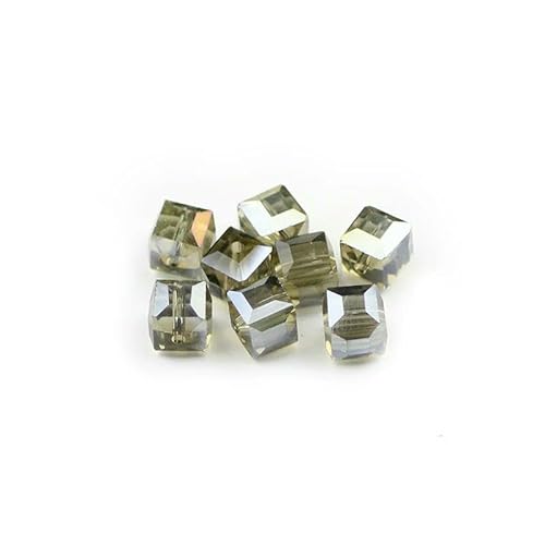 Quadratische Form, hochwertige österreichische Kristallperlen, Abstandshalter, 8 mm, 30 Stück, lose Perlen zur Schmuckherstellung, Armbandzubehör, DIY-Grau von HDJSDB