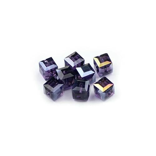 Quadratische Form, hochwertige österreichische Kristallperlen, Abstandshalter, 8 mm, 30 Stück, lose Perlen zur Schmuckherstellung, Armbandzubehör, DIY-Violett von HDJSDB