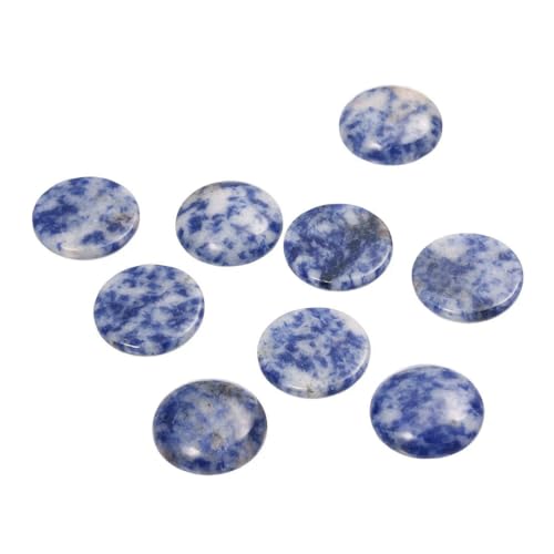 Runder Naturstein-Cabochon zur Schmuckherstellung, Lapislazuli, Amethyst, flache Rückseite, DIY-Ring-Anhänger, Komponenten, Charm-Kamee, F5417, 14,0 mm, 10 Stück von HDJSDB