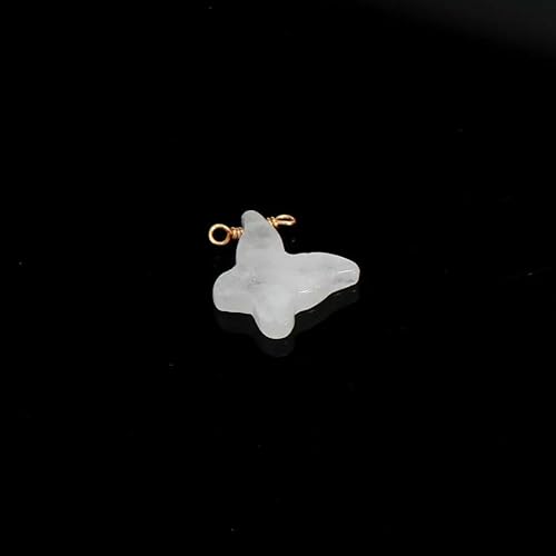 Schmetterlings-Kristall-Charm, Natursteinperlen zur Schmuckherstellung, DIY-Armband, Ohrring, Anhänger, Zubehör, H399, weißer Kristall von HDJSDB