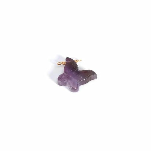 Schmetterlings-Kristall-Charm-Natursteinperlen zur Schmuckherstellung, DIY-Armband, Ohrring, Anhänger, Zubehör, H399-Amethyst von HDJSDB
