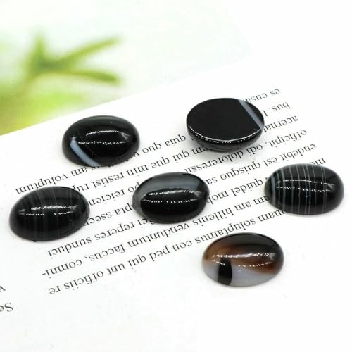 Stück/Los Naturkristalle Stein Oval Cabochon Perlen Flache Rückseite Cab Cameo DIY Ring Anhänger Halskette Schmuckherstellung Zubehör - Achat - 20x30mm von HDJSDB