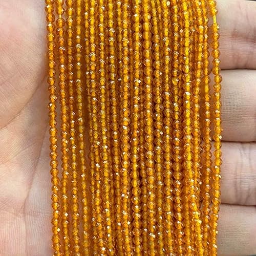 Winzige gelbe Kristallperlen, Edelsteine, facettiertes Tigerauge, natürliche Rutilquarzachatperlen zur Schmuckherstellung, Armbandherstellung, DIY-Gelber Kristall, 2 mm von HDJSDB