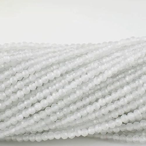 mm 3,0 mm Katzenaugen-Kristallperlen, facettierte lose Glasperlen zur Schmuckherstellung, Armband-DIY-Zubehör, 10 Stränge/Los, weiß, 3,0 mm (1150 Stück) von HDJSDB