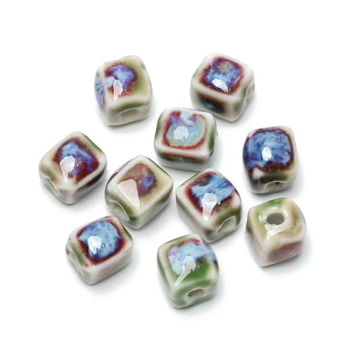 mm quadratische Keramikperlen, Würfel, modisches Porzellan, handgefertigte Abstandsperlen für die Schmuckherstellung, DIY-Strandarmband-Zubehör, 10 Stück, blaugrün, 8 mm, 10 Stück mm quadratische Keramikperlen, Würfel, modisches Porzellan, handgefertigte Abstandsperlen für die Schmuckherstellung, DIY-Strandarmband-Zubehör, 10 Stück, blaugrün, 8 mm, 10 Stück von HDJSDB