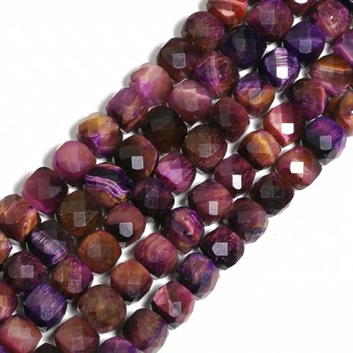 x 8 mm natürlicher quadratischer Steinwürfel, Tigerauge, lose Abstandsperlen für die Schmuckherstellung, DIY, elegantes Bettelarmband-Zubehör, Lila, 6 mm, ca. 61 Stück x 8 mm natürlicher quadratischer Steinwürfel, Tigerauge, lose Abstandsperlen für die Schmuckherstellung, DIY, elegantes Bettelarmband-Zubehör, Lila, 6 mm, ca. 61 Stück von HDJSDB