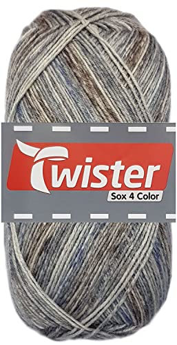 100 Gramm Twister Sox 4 Color Sockenwolle Superwash (823 Beige Braun Color) von HDK-VERSAND