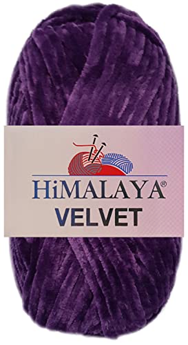 HDK-VERSAND 100 Gramm Himalaya Velvet Uni aus 100% Micro Polyester 90028 Lila von HDK-VERSAND