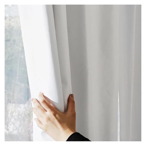 HDKAH Moderne weiße Verdunkelungsvorhänge for Wohnzimmer, Jalousien, Fenstervorhang for Balkon, Tür, Flur, elegant, lang, Tende Cortinas (mit Stangentasche)(W100xL220cm 1pc) von HDKAH