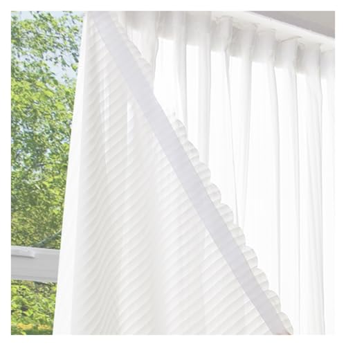 HDKAH Weiße, Nicht perforierte Vorhänge, Sonnenschutz for Bücherregal-Vorhangzimmer (Stangentasche)(1pc W98.4xL78.7inch) von HDKAH