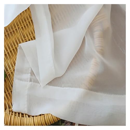 HDKAH Weiße Tüllvorhänge for Wohnzimmerfenster, Voile-Vorhang for Schlafzimmer, Haustürdekoration, Küche, Voile-Organza-Vorhänge (Stangentasche)(W180xL210cm 1pc) von HDKAH