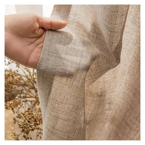 Natürlicher Leinenvorhang for Wohnzimmer, Schlafzimmer, transparente Gaze, durchsichtig, for Fenster zu Hause (Stangentasche)(1PC W145cmxL233cm) von HDKAH