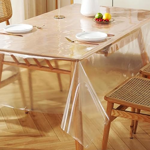 HDKAJL Tischdecke Durchsichtig 240x140cm, Tischfolie Transparent 0,2mm Klarsicht Tischdecke Transparent Schutzdecke Glasklar Durchsichtig Klarsichtfolie Tischschutz für Küche Zuhause Picknick Outdoor HDKAJL Tischdecke Durchsichtig 240x140cm, Tischfolie Transparent 0,2mm Klarsicht Tischdecke Transparent Schutzdecke Glasklar Durchsichtig Klarsichtfolie Tischschutz für Küche Zuhause Picknick Outdoor von HDKAJL
