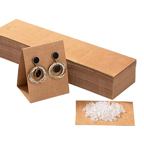 HDKEAN 100 Stück Stehende Ohrring-Display-Karten mit 200 x Ohrstöpsel-Ohrring-Kartenhalter für den Verkauf von Ohrringen und Schmuck von HDKEAN