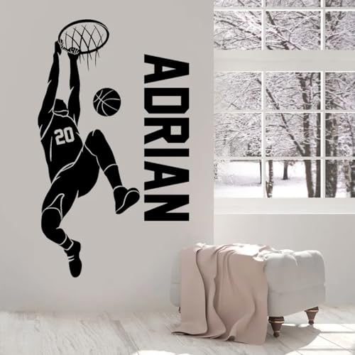 Benutzerdefinierter Name Und Nummer. Basketballspieler-Wandaufkleber, Vinyl-Heimdekoration, Jungenzimmer-Schlafzimmer, Sport-Aufkleber, Individuelle Dunk-Namensdekoration, Namensschilder(142x84cm) Benutzerdefinierter Name Und Nummer. Basketballspieler-Wandaufkleber, Vinyl-Heimdekoration, Jungenzimmer-Schlafzimmer, Sport-Aufkleber, Individuelle Dunk-Namensdekoration, Namensschilder(142x84cm) von HDLOVE