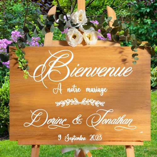 Personalisierte Willkommensschild Hochzeit Aufkleber，Hochzeit Zeichen Decor Custom Hochzeit Kunst, DIY Willkommen Zu Unserem For Immer Hochzeit Aufkleber，Rasen Hochzeit Personalisiert-Welcome Sign(STY von HDLOVE