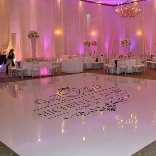 Personalisierter Hochzeits-Tanzbodenaufkleber, Hochzeitsboden-Monogramm-Hochzeitsschild, Vinyl-Bodenaufkleber, Hochzeitsdekoration, Personalisiert, Braut- Und Bräutigam-Schriftzug(B style) von HDLOVE