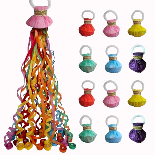 Luftschlangen-Popper, 6 Farben, Konfetti-Popper, Party-Popper, keine Unordnung, Luftschlangen, leicht zu reinigen, ideal für Feiern und Veranstaltungen, 12 Stück Luftschlangen-Popper, 6 Farben, Konfetti-Popper, Party-Popper, keine Unordnung, Luftschlangen, leicht zu reinigen, ideal für Feiern und Veranstaltungen, 12 Stück von HDMATRL