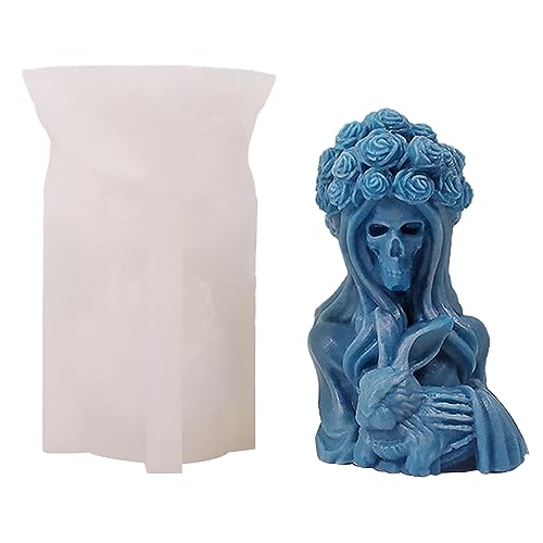 3D Schädel Witch Kaninchen Kerze Ornament Silikonform Geeignet Für Epoxidharz Schmuck Herstellung Wohnkultur von HDOYTXXM