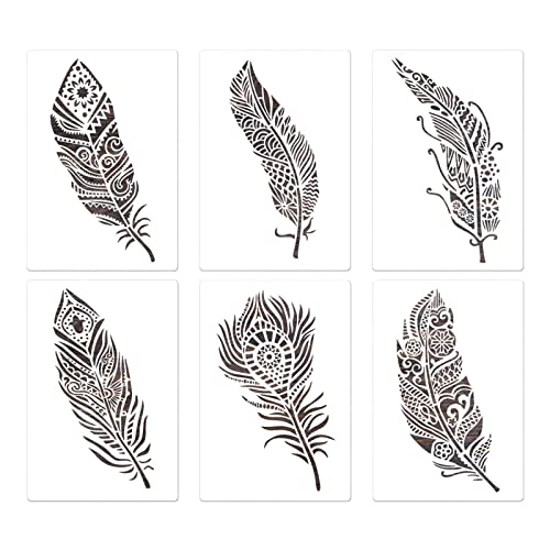 6 PCs Federmalerei Vorlagen Wiederverwendbare Haustierschablonen Graffiti Schablone Für Kinder Zeichnen Scrapbooking Project von HDOYTXXM