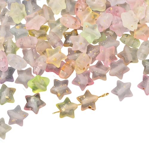 Gradient Gefärbte Acrylsternperle Mit Goldenen Sparkles Bastelkomponenten Für Künstlerische Projekte Schmuckzubehör Handgemachte Armband Perle Mit Goldenem Finish von HDOYTXXM