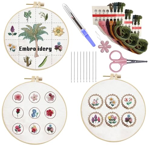HDOYTXXM Blumenstickerei Kits Stickereien Machen Kits Handgefertigte Kreuze Stick Kits Sticker Starter Kits Für Handwerksherstellung von HDOYTXXM