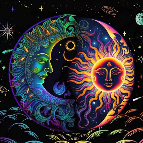 HDOYTXXM Bunte Tarot Tischdecke Heiliges Tuch Tarot Tischdecke Mond Tischdecke Für Spirituelle Praxis Hochzeit Party Dekorationen von HDOYTXXM