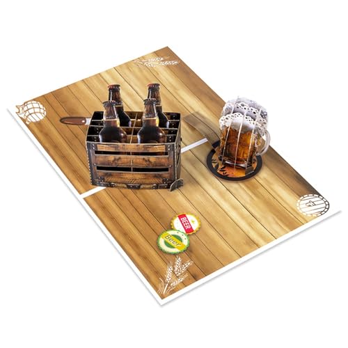 HDOYTXXM Komplizierte 3D Bierflasche Und Bierbecher Tauchen Zum Geburtstag Und Vatertagsgrüße Feiertagskarte Auf HDOYTXXM Komplizierte 3D Bierflasche Und Bierbecher Tauchen Zum Geburtstag Und Vatertagsgrüße Feiertagskarte Auf von HDOYTXXM
