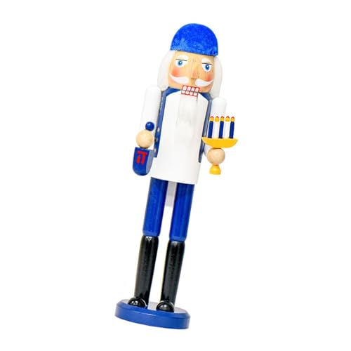 HDOYTXXM Urlaub Nussknacker Mit Menorahs Und Dreidels Statue Holzfigur Home Dekoration Für Weihnachten Hanukka Feier von HDOYTXXM