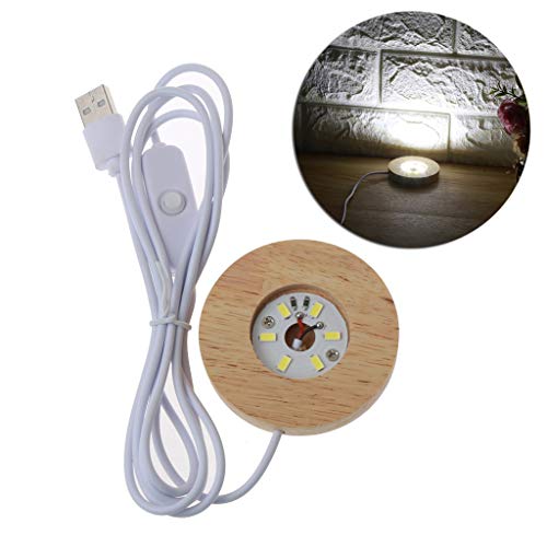 Handgefertigter Harzkunst Dünne LED Holz Display Basisharz Display Runde Holz Nacht Basis Harz Ornament Ständer Handwerkshandwerk von HDOYTXXM