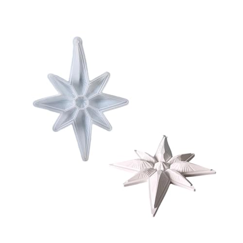 Lebensmittelqualität Silikon Weihnachtsstern Ornament Schimmel Für Harz Kerze Herstellen Seife Back Und Urlaubshandwerkskorationsprojekte Urlaub Dekoration Silikonform von HDOYTXXM