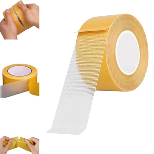 Doppelseitiges Klebeband Extra Stark Teppichklebeband Doppelseitig, Double Sided Tape,Handreißbar Universal Teppichkleber,Super Sticky Resistant Clear Tape Für Teppich,Wände, Glas (1, 30mm x 20 m) von HDQQEU