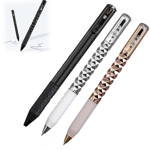 HDQQEU Geometrisches Knisterstift 0,5mm Metall Kugelschreiber Anti Stress Switchpen Personalisiert Einziehbarer Gelstift Kugelschreiber Weiches Schreiben Kulli FüR Büro Haushalt (3 Stück) von HDQQEU