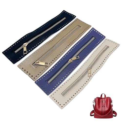 Leder ReißVerschluss 27cm ReißVerschluss Zum HäKeln mit Löchern Crochet Zipper Zum Selbermachen, HäKeln, GeldböRse, NäHen, Jeans, BastelzubehöR (#02, 4 STK) von HDQQEU