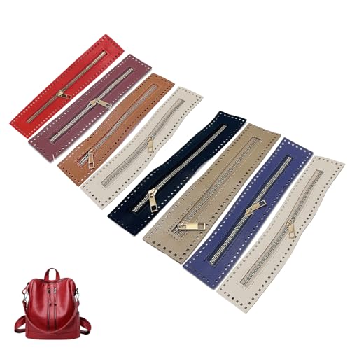 Leder ReißVerschluss 27cm ReißVerschluss Zum HäKeln mit Löchern Crochet Zipper Zum Selbermachen, HäKeln, GeldböRse, NäHen, Jeans, BastelzubehöR (8 STK) von HDQQEU