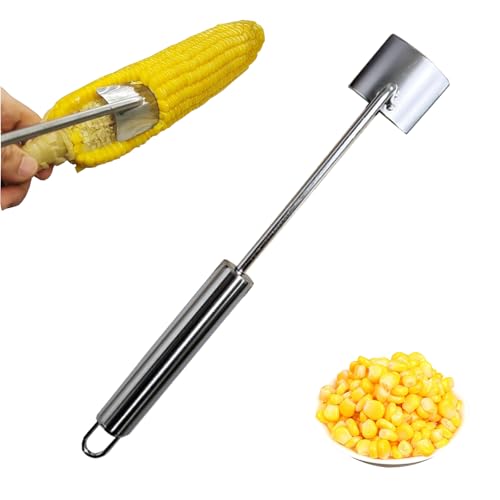 Maiskolben Schäler, Corn Cob Peelercorn Cob Peeler, Edelstahl Maisschneider Mit Langem Griff, Corn Stripper Für KüChe und Grill (2, Metallgriff) von HDQQEU