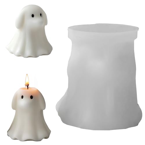Silikonformen GießFormen Halloween, Geisterform Silikonform Kerzen 3D Niedlich Katze Hund Tiere Kerzenformen Zum Gießen Für DIY (Hund) von HDQQEU